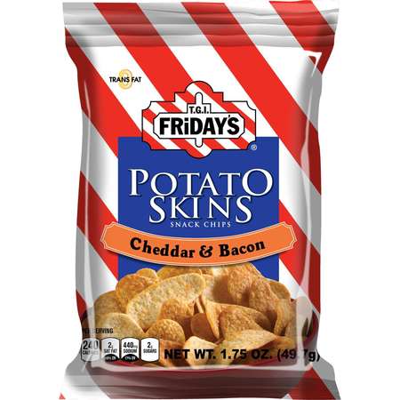 TGI FRIDAYS TGI Friday's Cheddar & Bacon Potato Skins Snack Chips 1.75 oz., PK55 30563